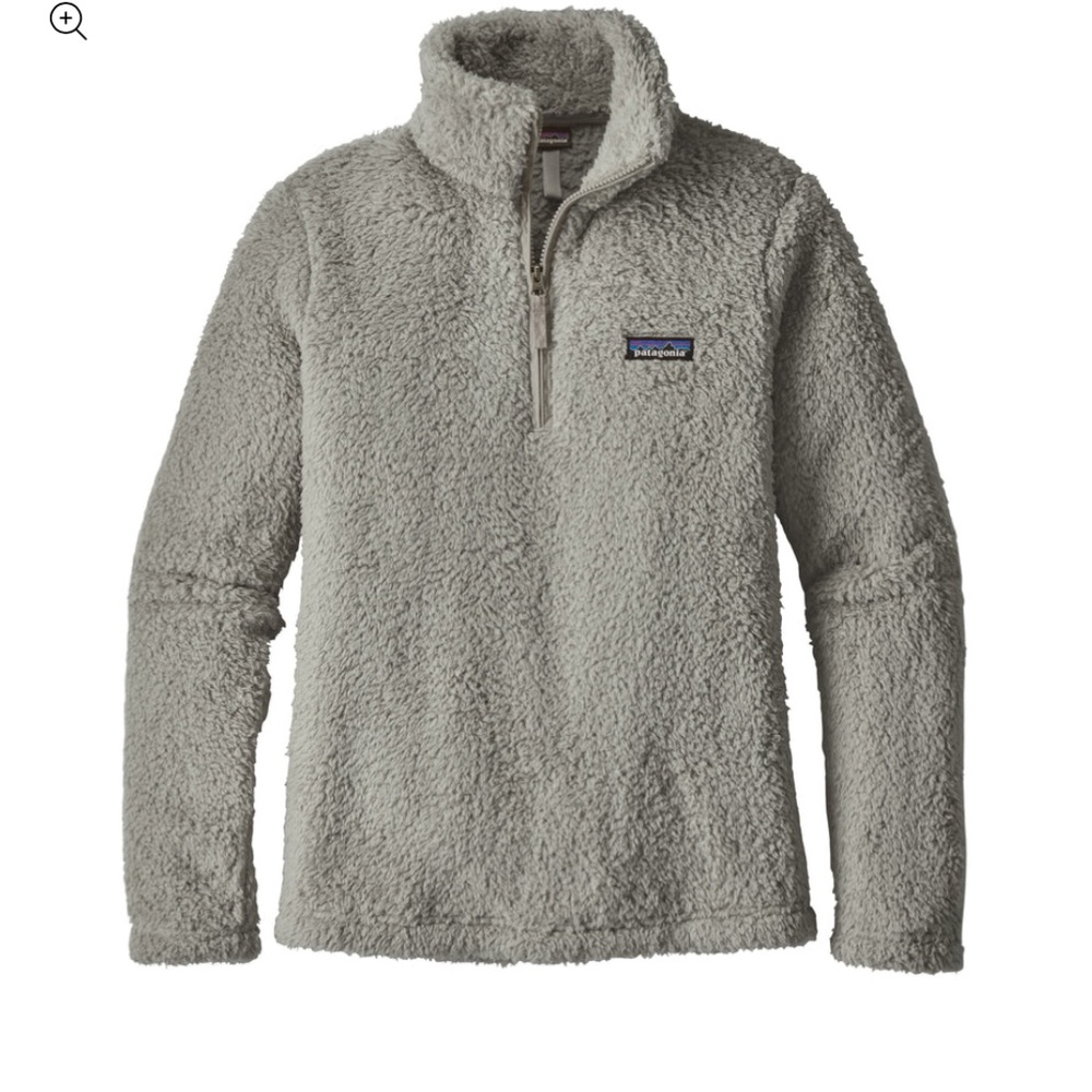 Patagonia Light Gray Sherpa Fleece Jacket Women's Los Gatos 1/4 Zip